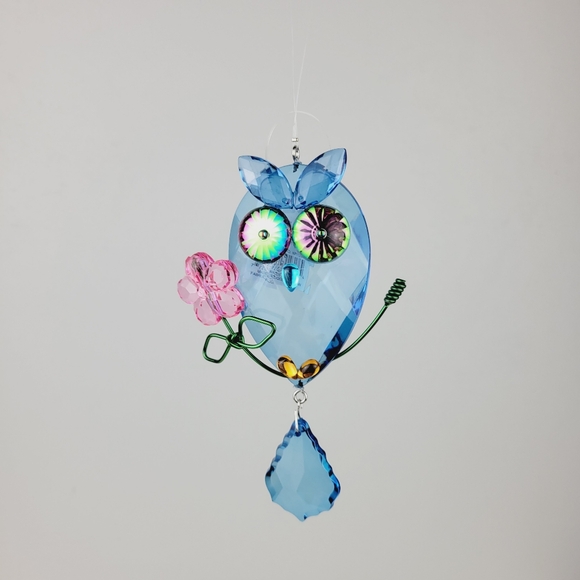 Crystal Expressions Acrylic Owl Ornament Suncatcher 5" GANZ - Picture 1 of 13